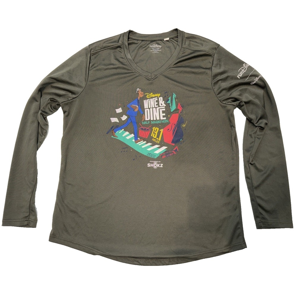 Disney RunDisney Soul Joe Half Marathon XL Green New Wine & Dine 2022 Shirt